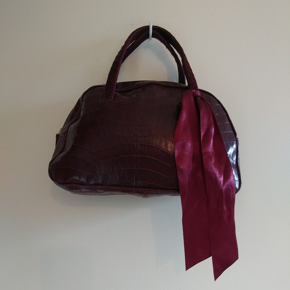 Victoria Secret Faux Leather Maroon Baguette bag